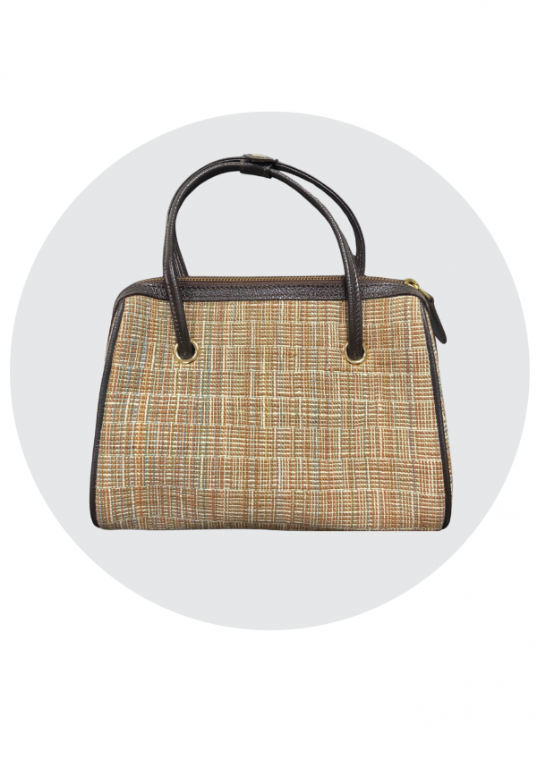 กระเป๋าผ้าครามตัดหนังแท้ (สลักโลโก้ RILCA)